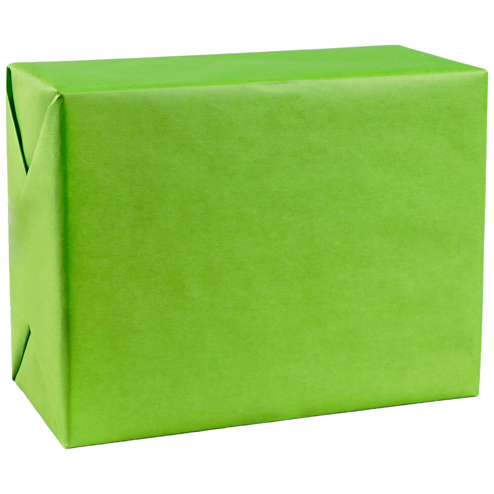 Geschenkpapier aus Kraftpapier weiß 70 cm hellgrün