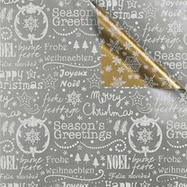Geschenkpapiere Weihnachten Shop Rollen Bicolor silber-gold Geschenkpapiere Weihnachten Shop Rollen Bicolor silber-gold