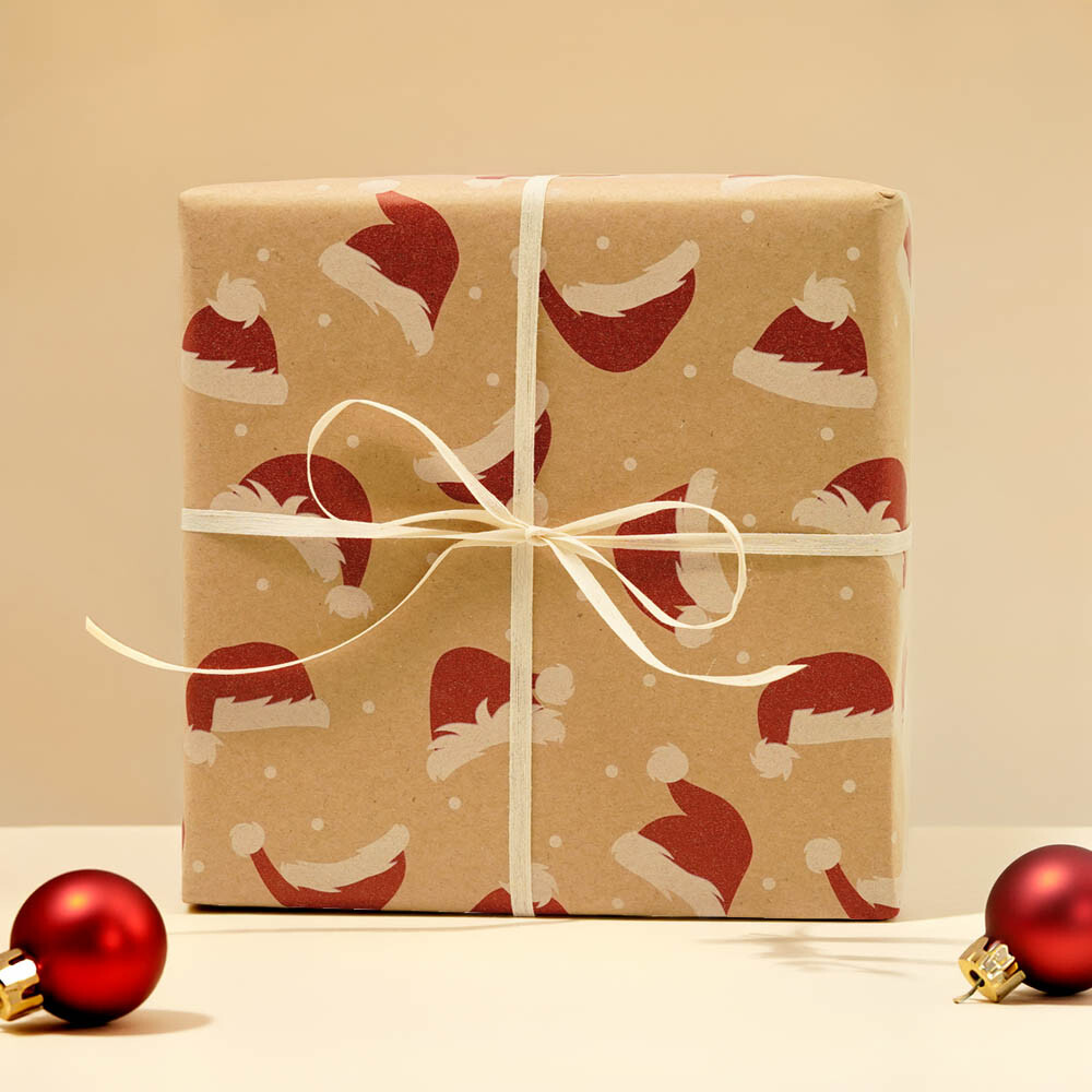 Geschenkpapiere Weihnachten Shop Rollen Weihnachtsmützen braun 50 cm Geschenkpapiere Weihnachten Shop Rollen Weihnachtsmützen braun 50 cm