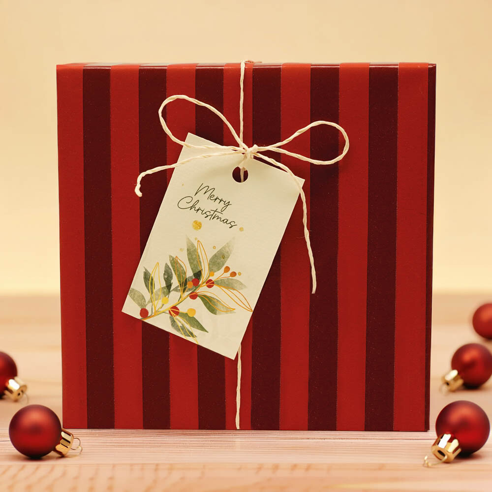 Geschenkpapiere Weihnachten Shop Rollen Streifen rot-bordeaux 50 cm
