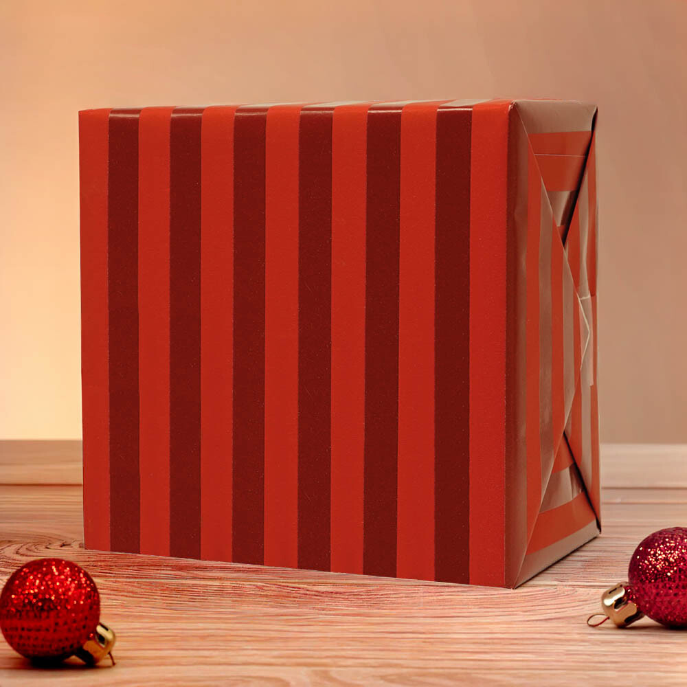Geschenkpapiere Weihnachten Shop Rollen Streifen rot-bordeaux 50 cm