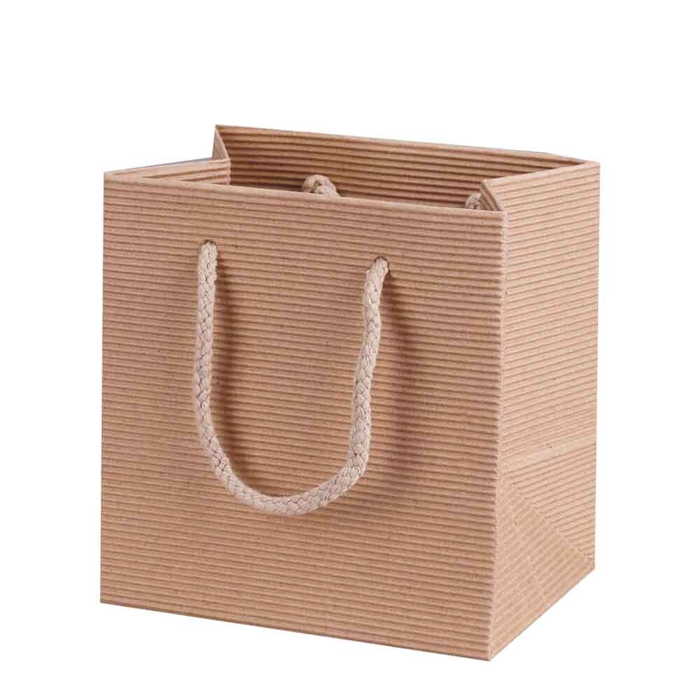 Geschenk-Tragetaschen offene Welle natur Bocksbeutel klein Geschenk-Tragetaschen offene Welle natur Bocksbeutel klein