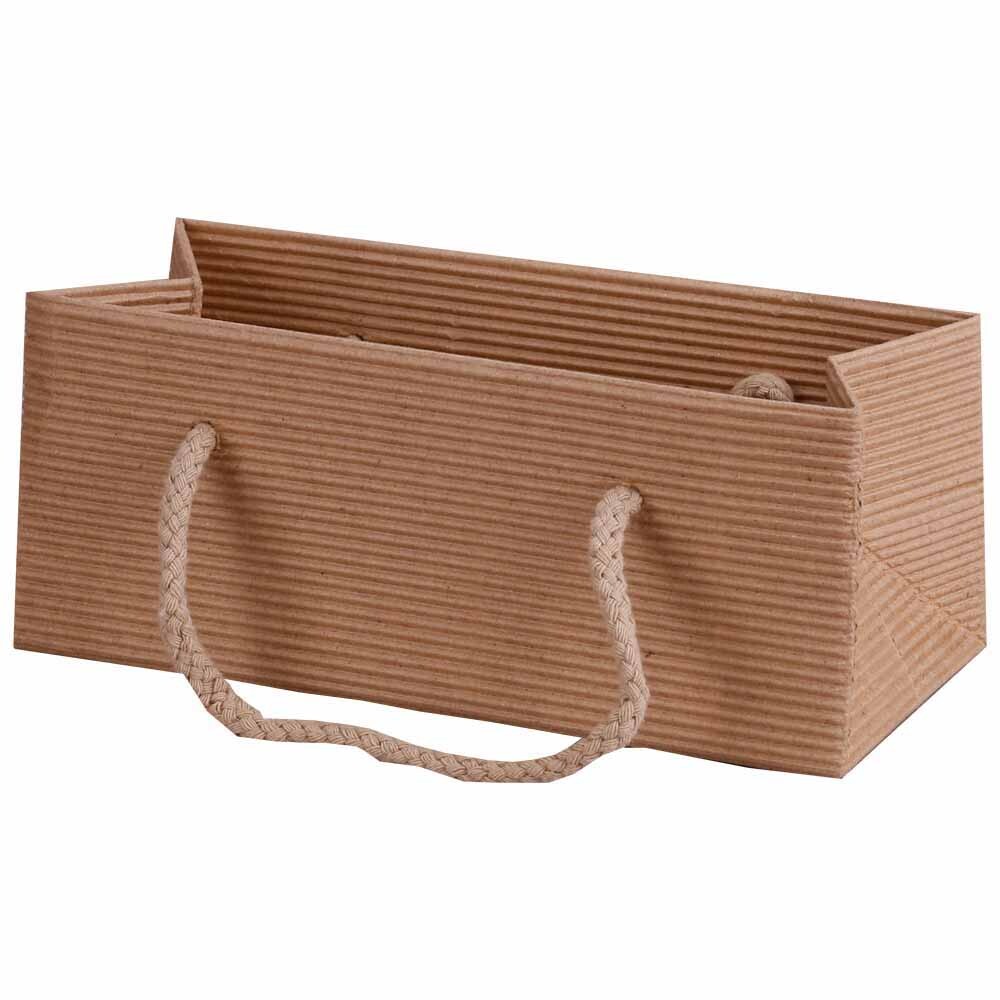 Geschenk-Tragetaschen offene Welle natur quer klein Geschenk-Tragetaschen offene Welle natur quer klein