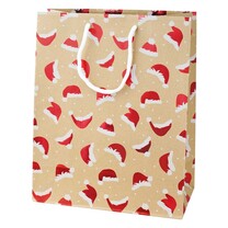 Geschenktragetasche Weihnachtsmützen groß
