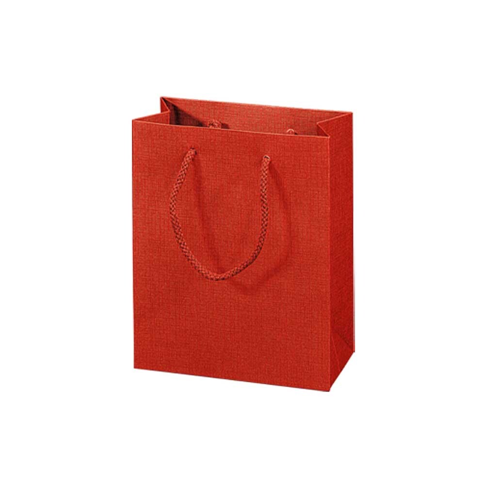 Geschenktragetaschen mittel Leinenstruktur matt rot