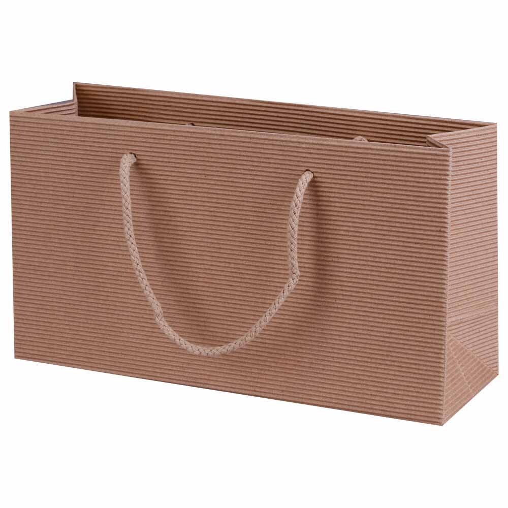 Geschenk-Tragetaschen offene Welle natur quer mittel Geschenk-Tragetaschen offene Welle natur quer mittel