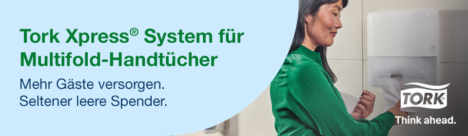 Tork Papierhandtuchspender und Papierhandtücher