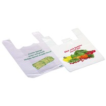 Hemdchen-Tragetaschen weiß Spargel- oder Obstmotiv Hemdchen-Tragetaschen weiß Spargel- oder Obstmotiv