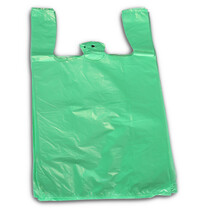 Hemdchen-Tragetasche aus HDPE Breite 280 mm Falte 140 mm Höhe 480 mm grün
