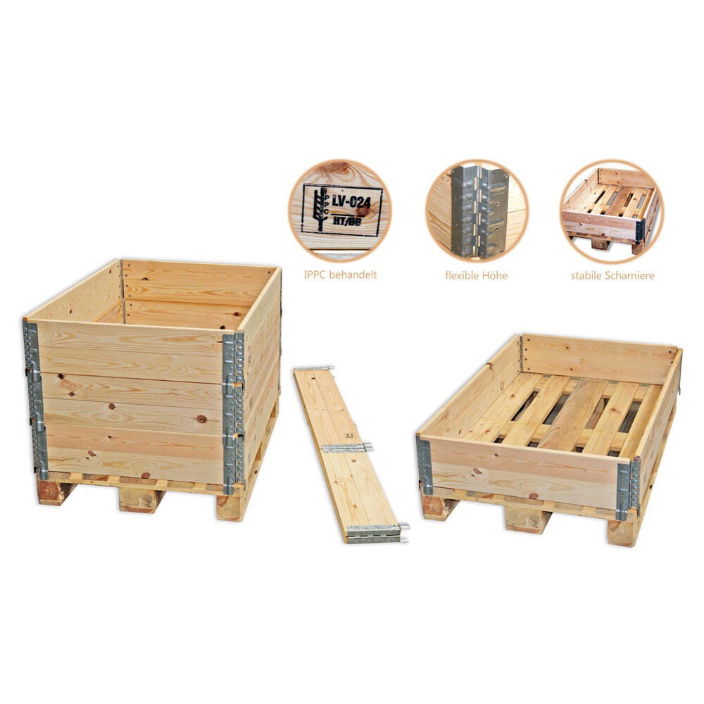 Holzaufsatzrahmen für Europaletten Rahmen 1.200 x 800 x 200 mm Holzaufsatzrahmen für Europaletten Rahmen 1.200 x 800 x 200 mm