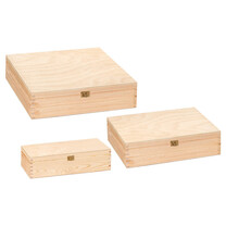 Holzkiste Naturfarben mit Scharnierdeckel