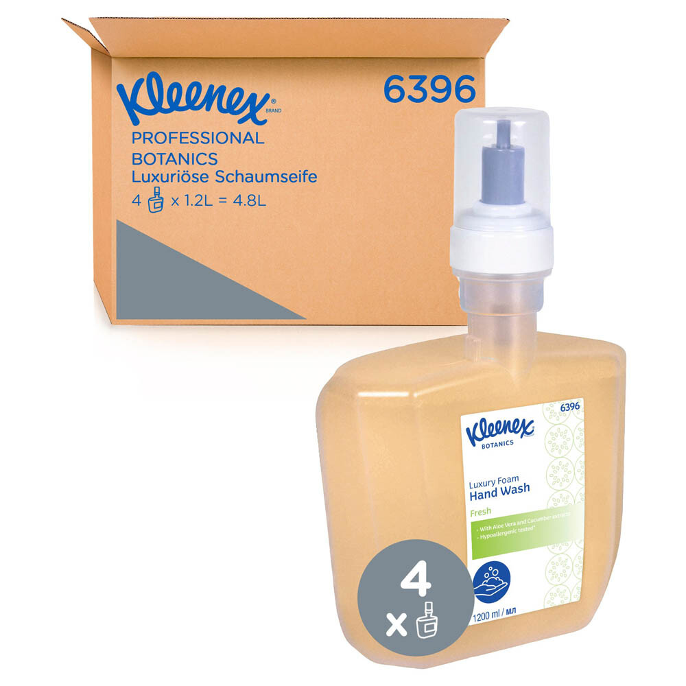 Kleenex® Botanic Schaumseife 6396 farblos 4 x 1,2 l Kleenex® Botanic Schaumseife 6396 farblos 4 x 1,2 l