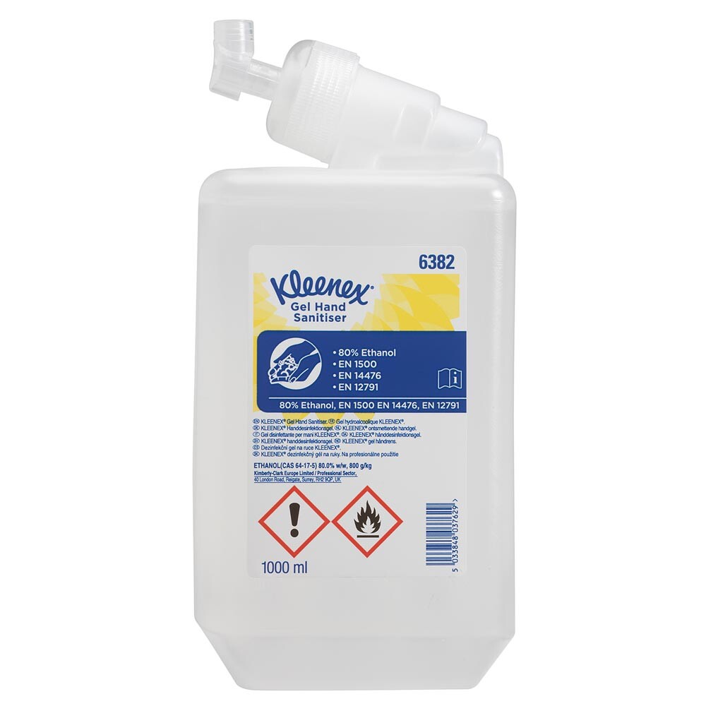 Kleenex® Handdesinfektionsgel auf Alkoholbasis 6382 transparent 6 x 1 l Kleenex® Handdesinfektionsgel auf Alkoholbasis 6382 transparent 6 x 1 l