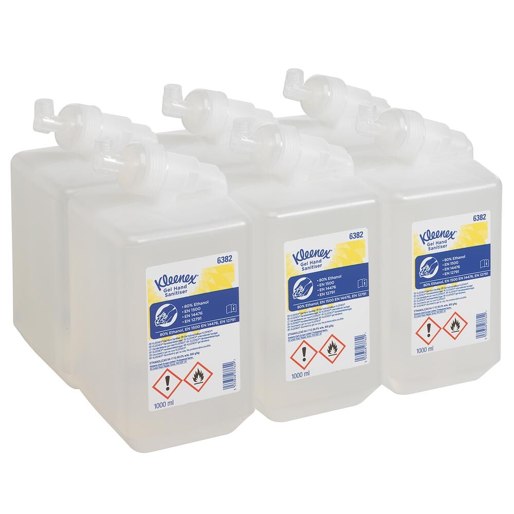 Kleenex® Handdesinfektionsgel auf Alkoholbasis 6382 transparent 6 x 1 l Kleenex® Handdesinfektionsgel auf Alkoholbasis 6382 transparent 6 x 1 l