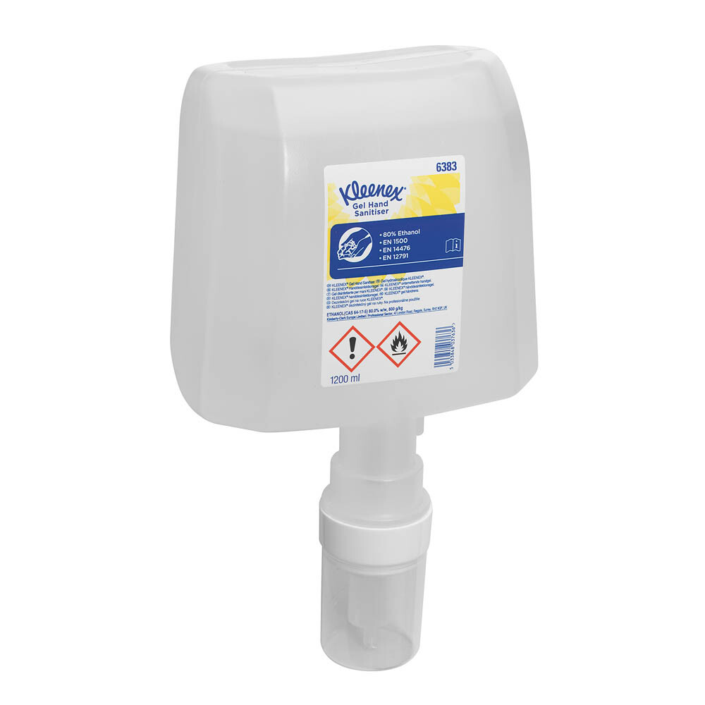 Kleenex® Handdesinfektionsgel auf Alkoholbasis 6383 transparent 4 x 1,2 l Kleenex® Handdesinfektionsgel auf Alkoholbasis 6383 transparent 4 x 1,2 l
