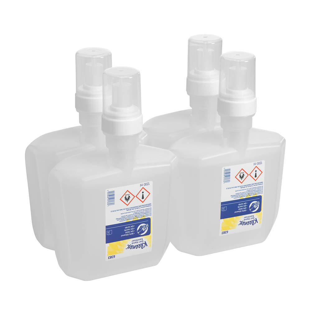Kleenex® Handdesinfektionsgel auf Alkoholbasis 6383 transparent 4 x 1,2 l Kleenex® Handdesinfektionsgel auf Alkoholbasis 6383 transparent 4 x 1,2 l