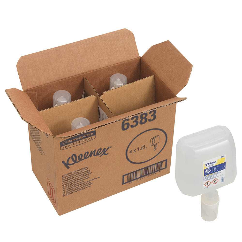 Kleenex® Handdesinfektionsgel auf Alkoholbasis 6383 transparent 4 x 1,2 l Kleenex® Handdesinfektionsgel auf Alkoholbasis 6383 transparent 4 x 1,2 l