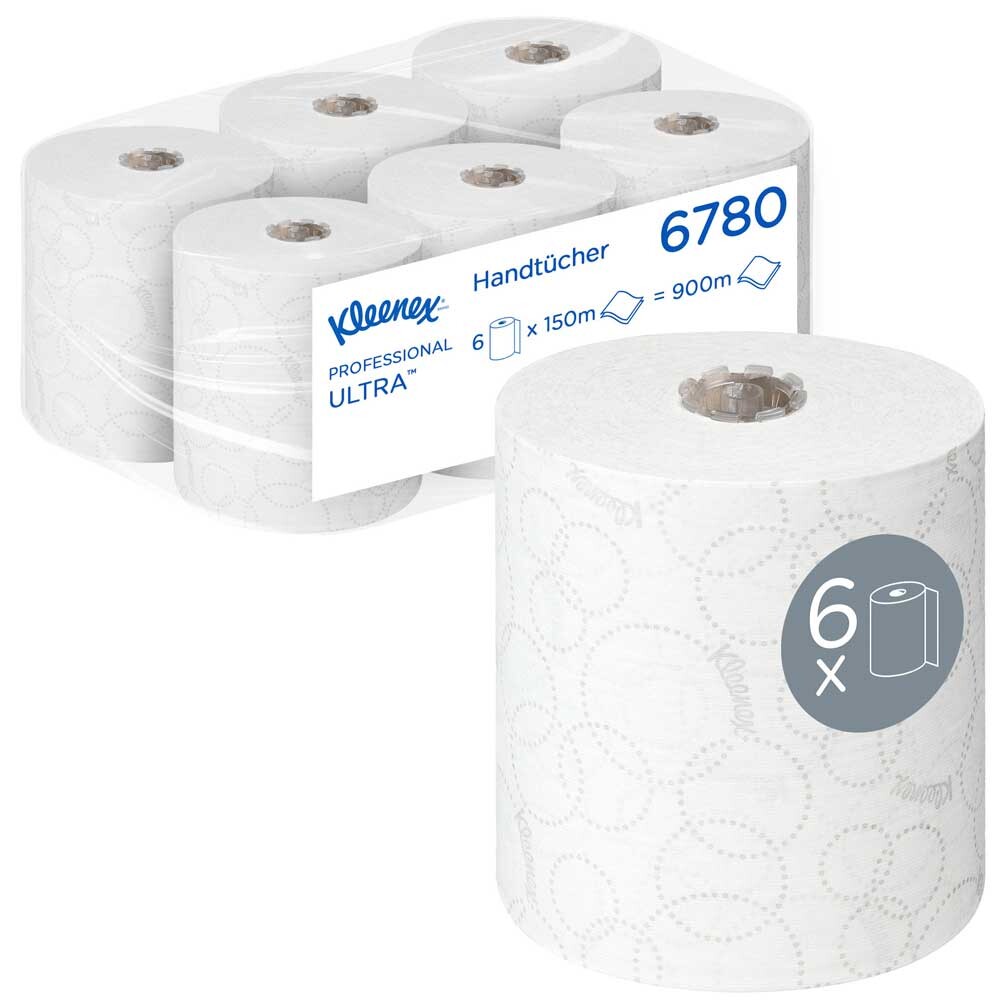 Kleenex® Ultra Rollenhandtücher 6780 2-lagig 150 Laufmeter Kleenex® Ultra Rollenhandtücher 6780 2-lagig 150 Laufmeter