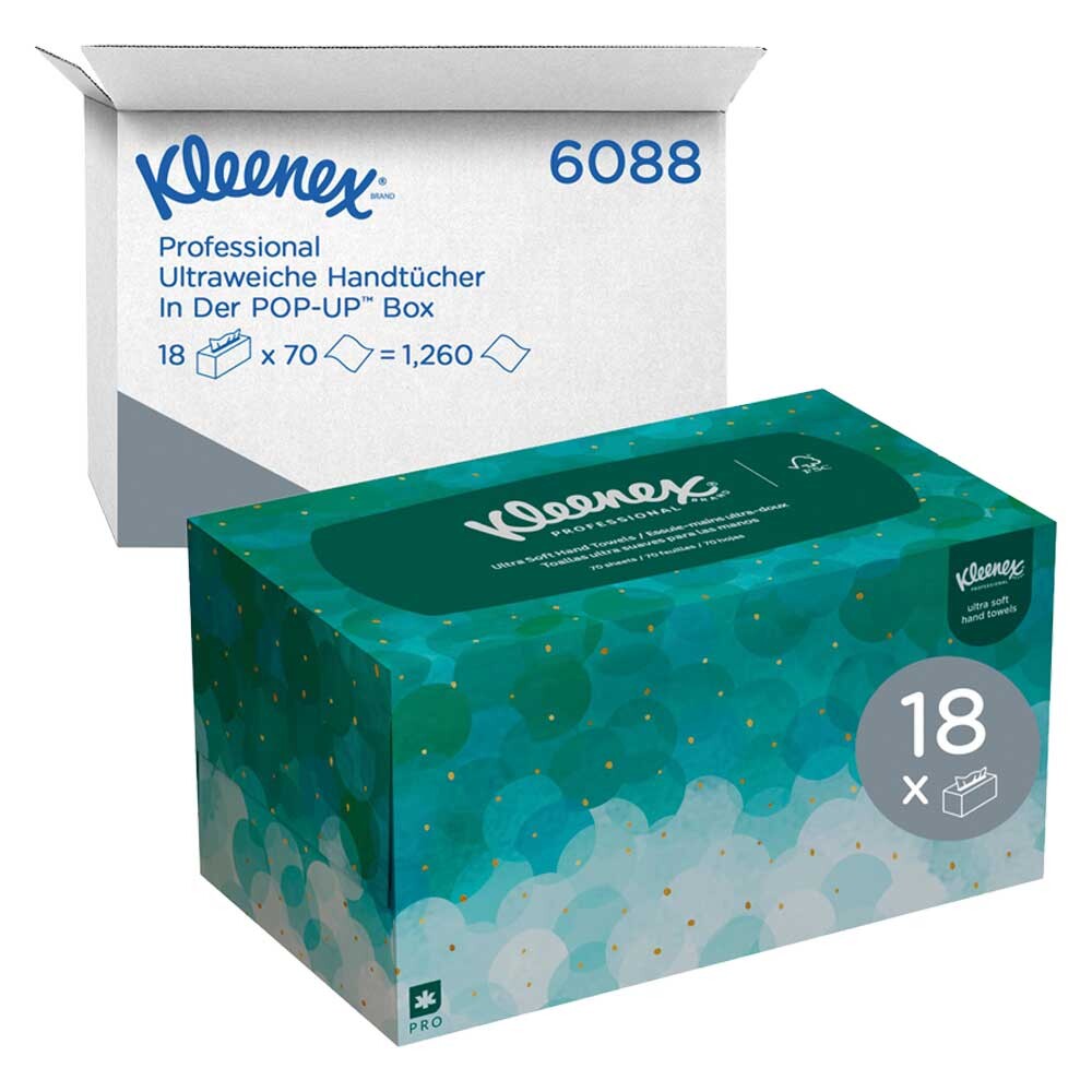 Kleenex Ultra Soft Papierhandtücher Zupfbox weiß