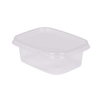 Kombipack PP Rechteckbecher mit Deckel 150 ml