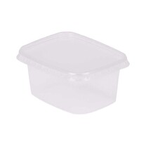 Kombipack PP Rechteckbecher mit Deckel 250 ml