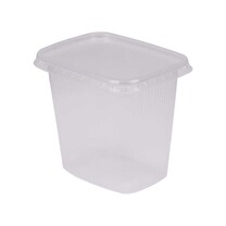 Kombipack PP Rechteckbecher mit Deckel 500 ml