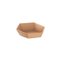 Korb 6-eckig mini natur Sterne weiß- gold Korb 6-eckig mini natur Sterne weiß- gold