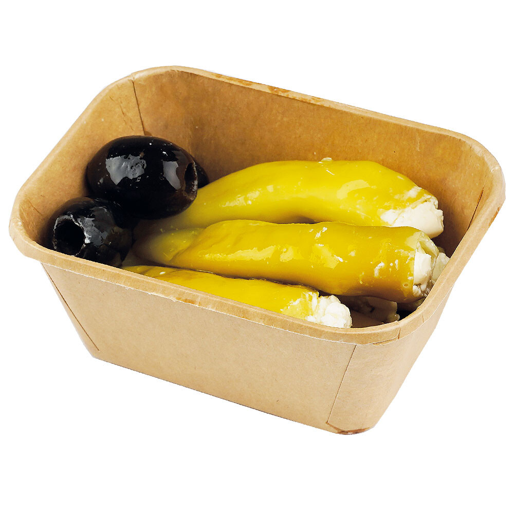 Kraft Feinkostbecher rechteckig braun 250gr. Kraft Feinkostbecher rechteckig braun 250gr.