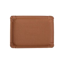 Kuchenteller - Pappteller braun rechteckig ohne Fettbarriere 18 x 26 cm Kuchenteller - Pappteller braun rechteckig ohne Fettbarriere 18 x 26 cm