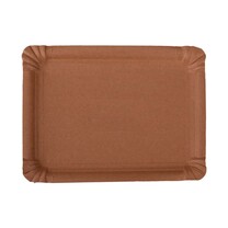 Kuchenteller - Pappteller braun rechteckig ohne Fettbarriere 21 x 29 cm Kuchenteller - Pappteller braun rechteckig ohne Fettbarriere 21 x 29 cm