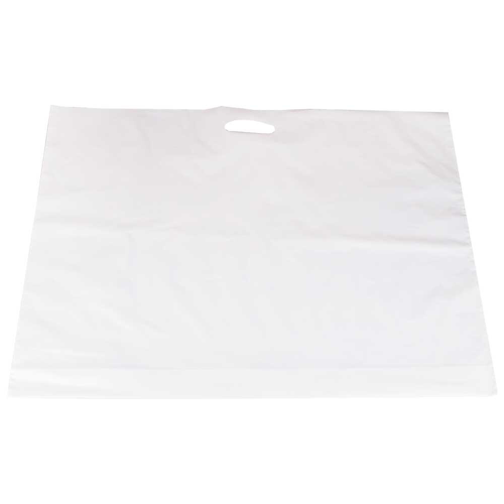 LDPE Tragetaschen Querformat weiß mit Griffloch 740 x 560 - 50 mm LDPE Tragetaschen Querformat weiß mit Griffloch 740 x 560 - 50 mm