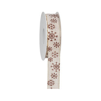 Leinenband natur Schneekristalle braun Leinenband natur Schneekristalle braun
