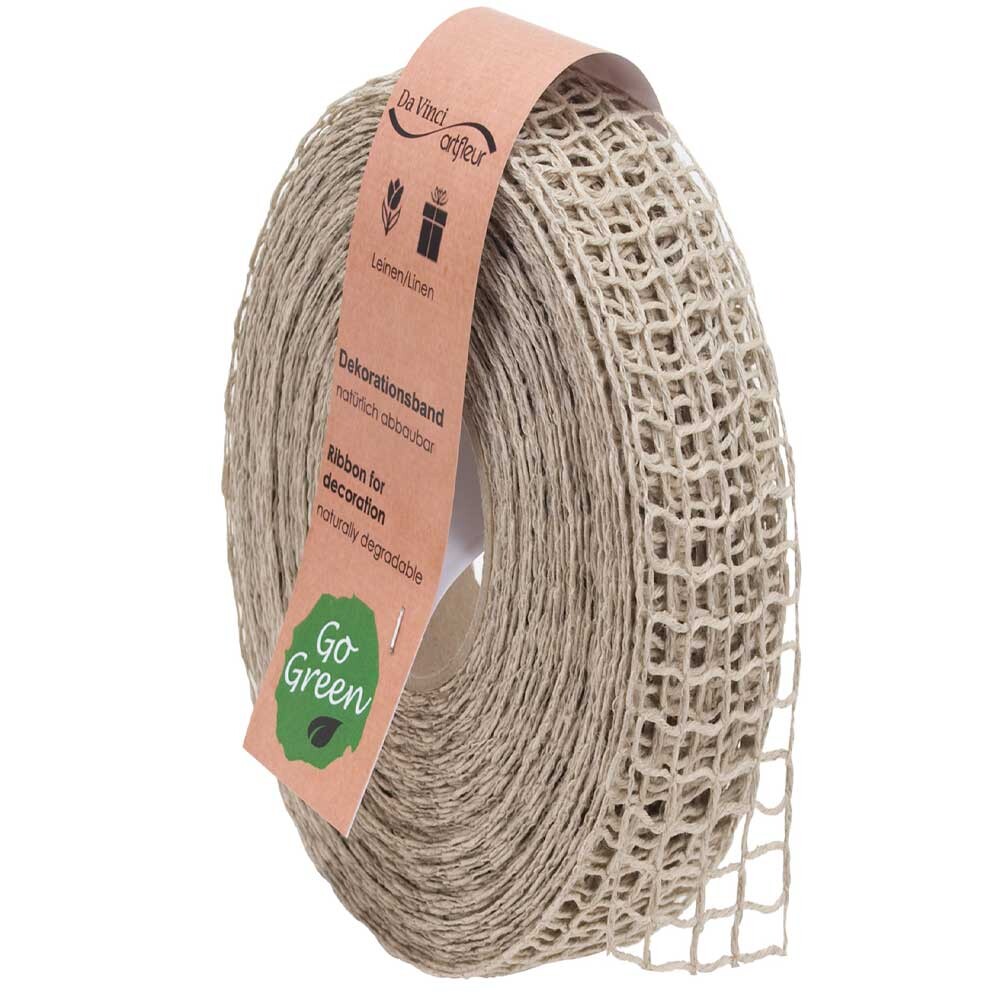 Leinengitterband Naturfarben 25 mm Leinengitterband Naturfarben 25 mm