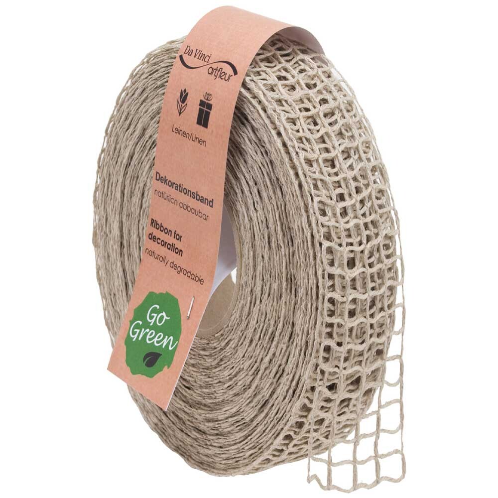 Leinengitterband Naturfarben 40 mm Leinengitterband Naturfarben 40 mm