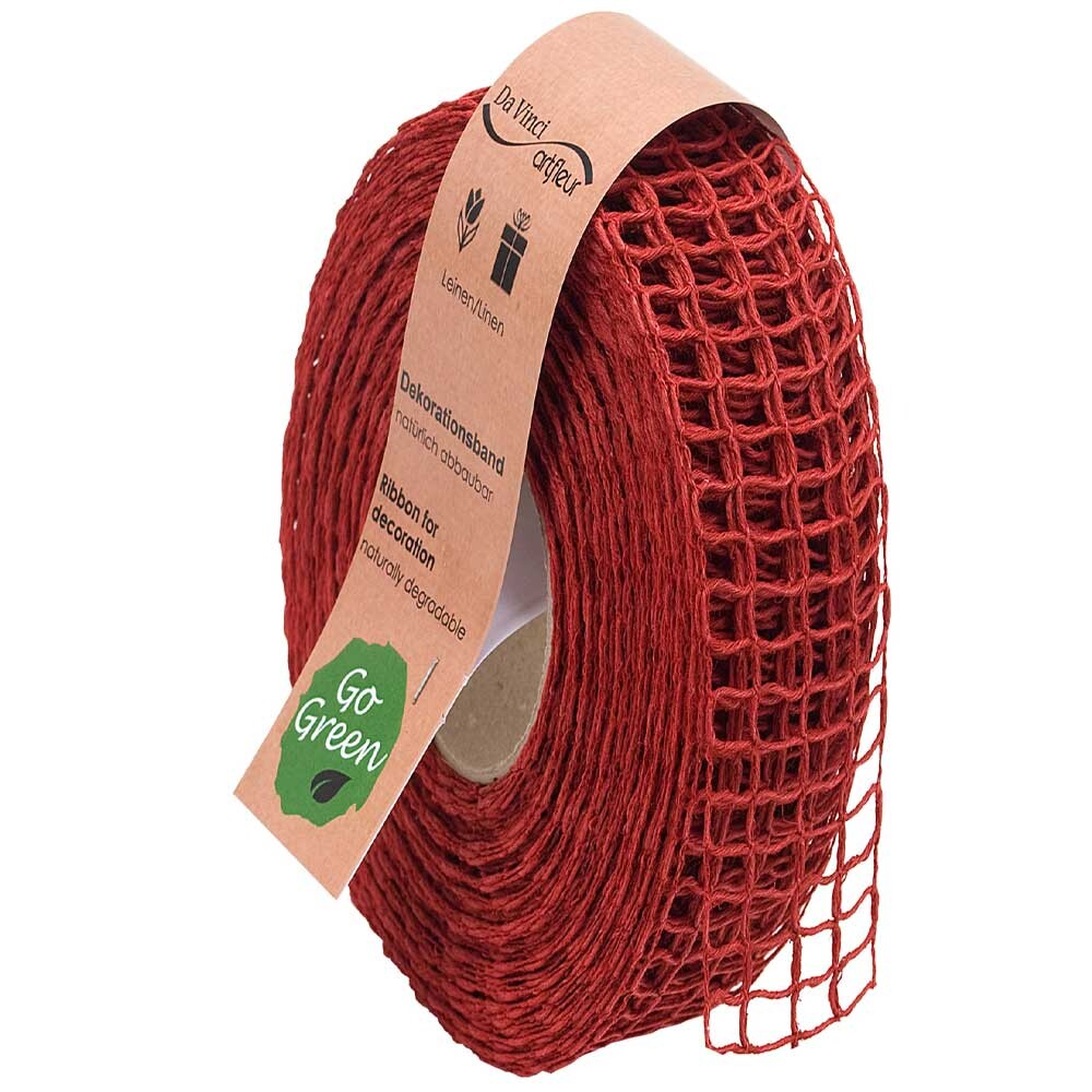 Leinengitterband rot 25 mm Leinengitterband rot 25 mm