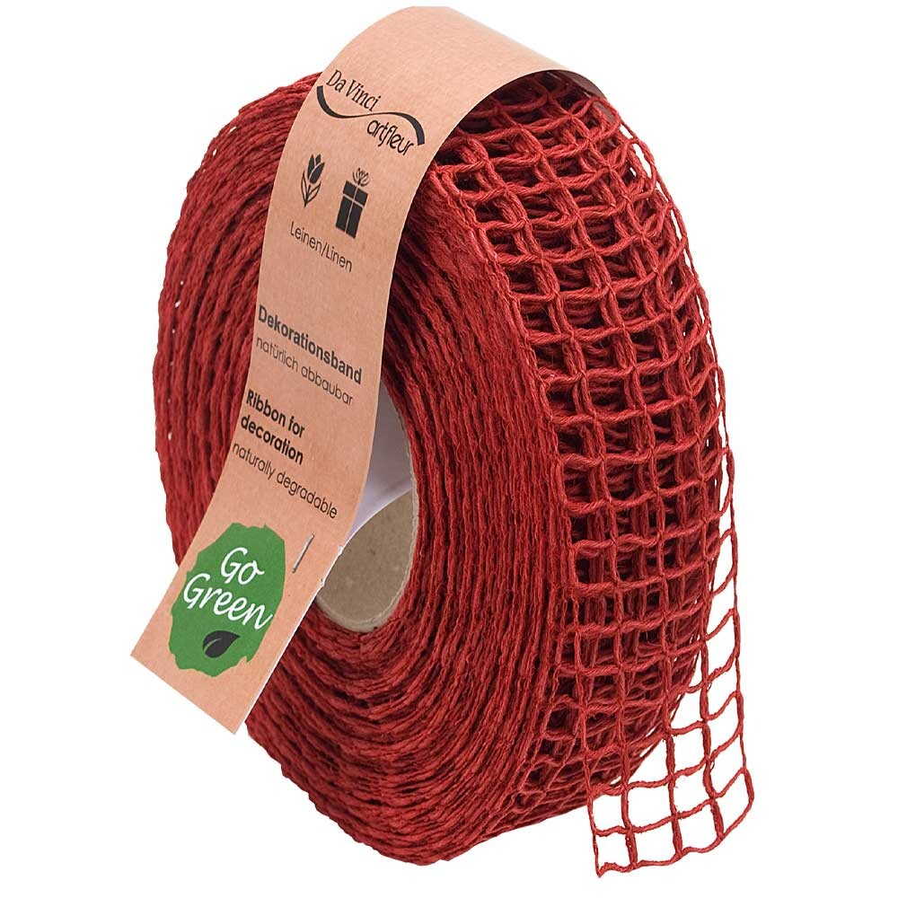 Leinengitterband rot 40 mm Leinengitterband rot 40 mm