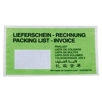Lieferscheintaschen DIN lang mit Druck aus Papier grün