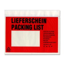 Lieferscheintaschen mit Druck 175x135 20mm Lieferschein mehrsprachig Lieferscheintaschen mit Druck 175x135 20mm Lieferschein mehrsprachig