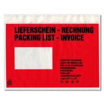 Lieferscheintaschen mit Druck 240x160 20mm Lieferschein-Rechnung Lieferscheintaschen mit Druck 240x160 20mm Lieferschein-Rechnung