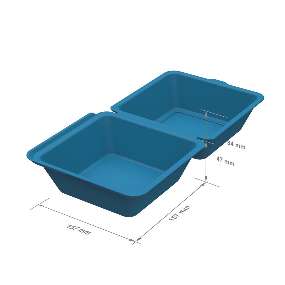 Mehrweg Burgerboxen PP blau Mehrweg Burgerboxen PP blau