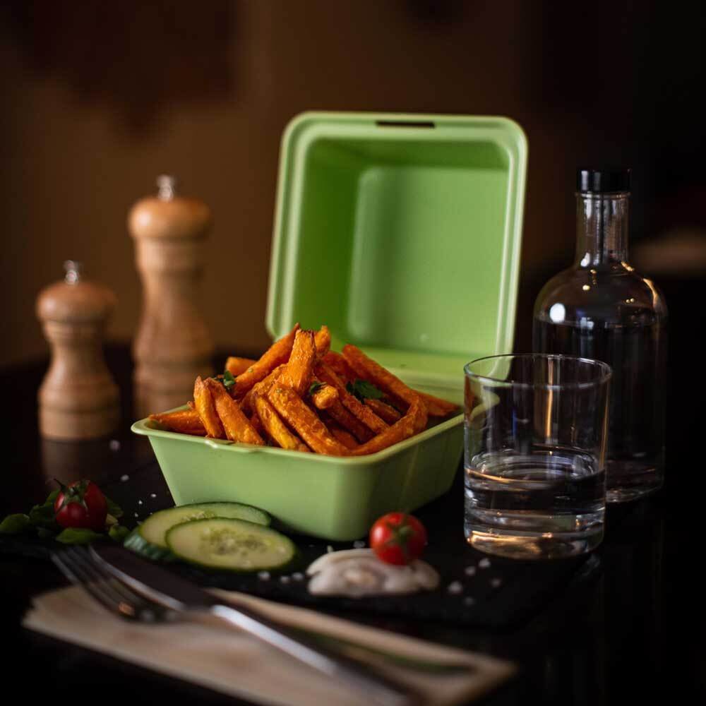 Mehrweg Burgerboxen PP grün Mehrweg Burgerboxen PP grün