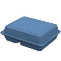 Mehrweg Menüboxen blau mit Klappdeckel 1200 ml