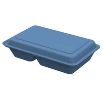 Mehrweg Menüboxen blau mit Klappdeckel 800 ml