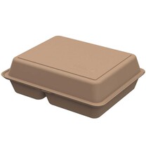 Mehrweg Menüboxen braun mit Klappdeckel 1200 ml