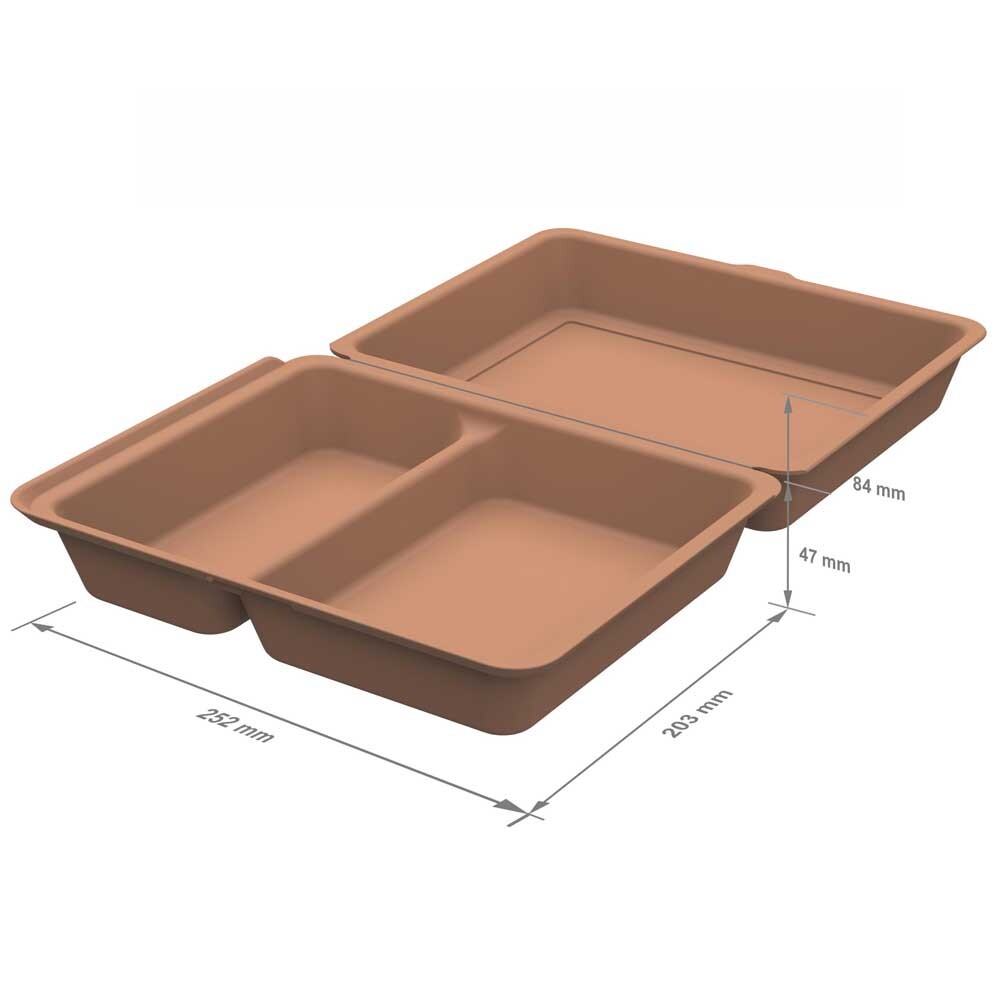 Mehrweg Menüboxen braun mit Klappdeckel 1200 ml Mehrweg Menüboxen braun mit Klappdeckel 1200 ml
