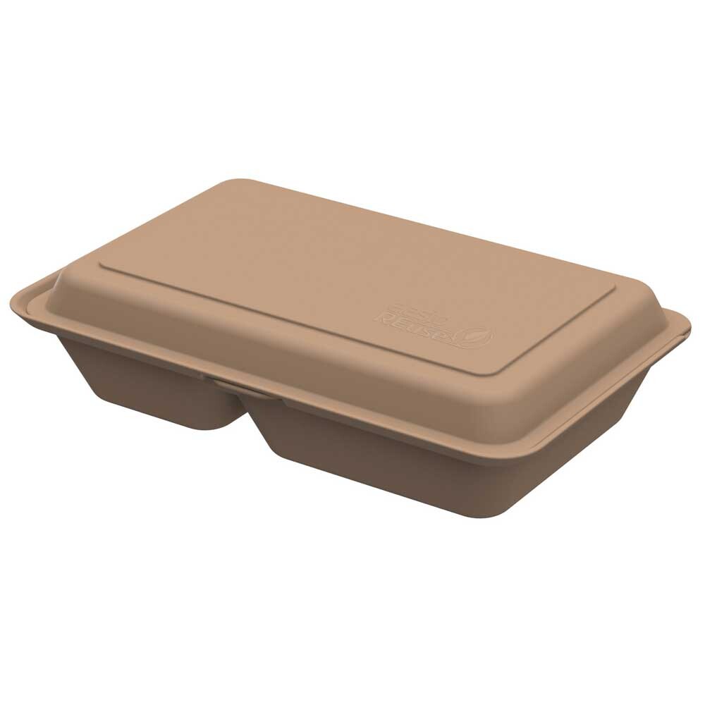 Mehrweg Menüboxen braun mit Klappdeckel 800 ml