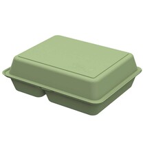 Mehrweg Menüboxen grün mit Klappdeckel 1200 ml