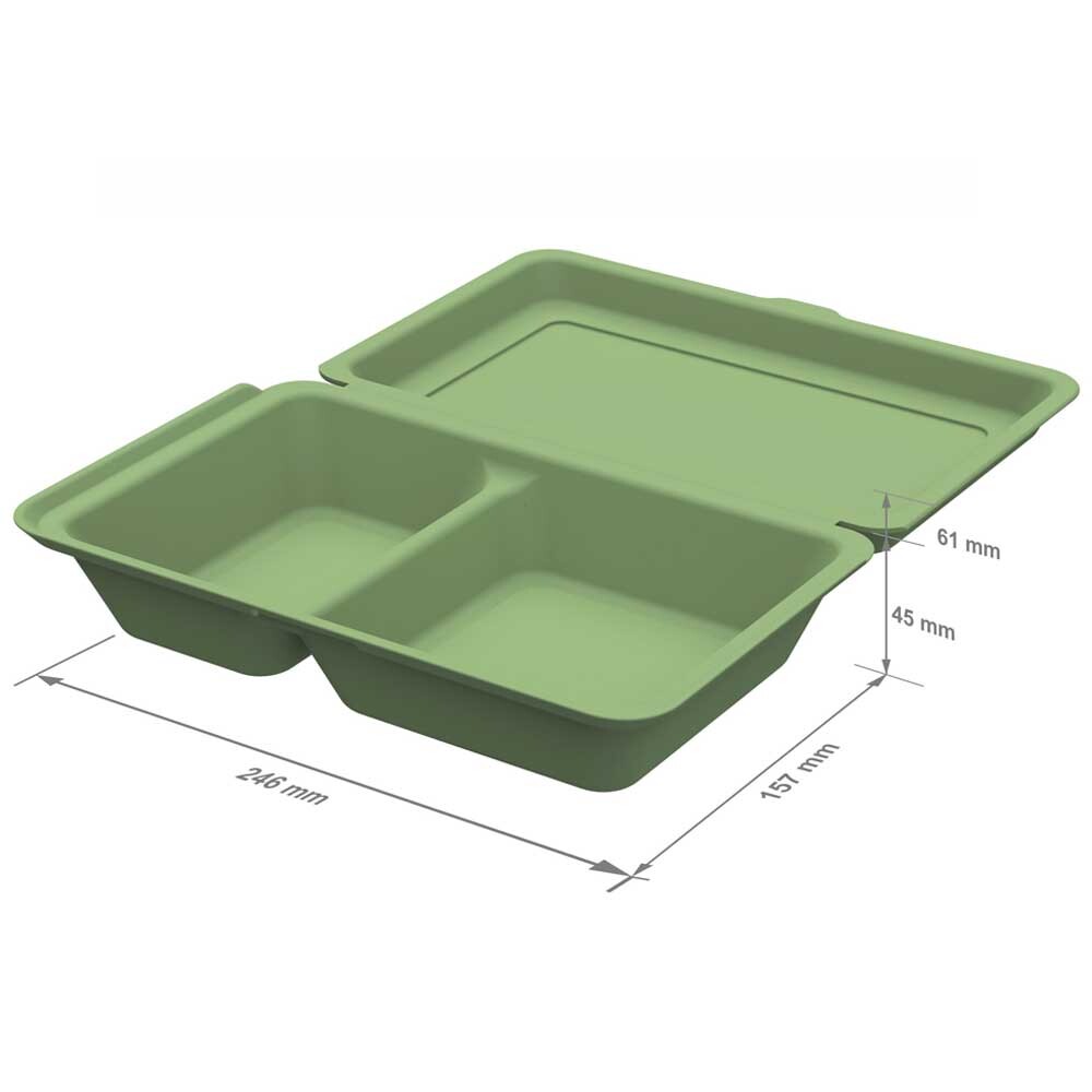 Mehrweg Menüboxen grün mit Klappdeckel 800 ml Mehrweg Menüboxen grün mit Klappdeckel 800 ml