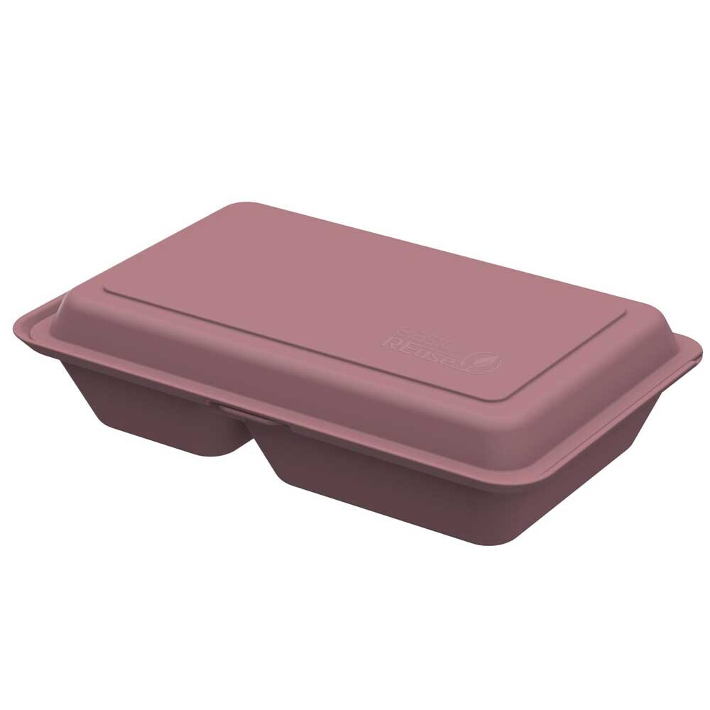 Mehrweg Menüboxen rot mit Klappdeckel 800 ml