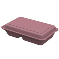 Mehrweg Menüboxen rot mit Klappdeckel 800 ml